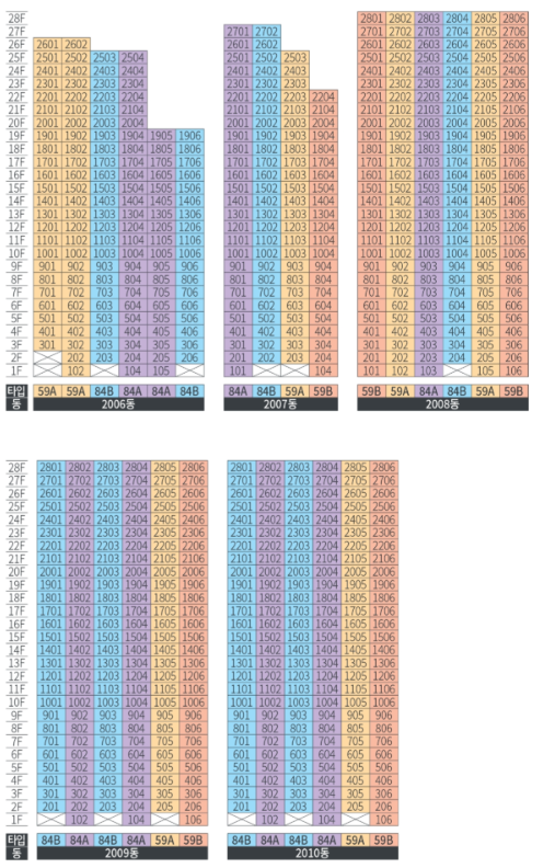 용인 푸르지오 원클러스터 2,3단지 동호배치도2.png